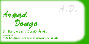 arpad dongo business card